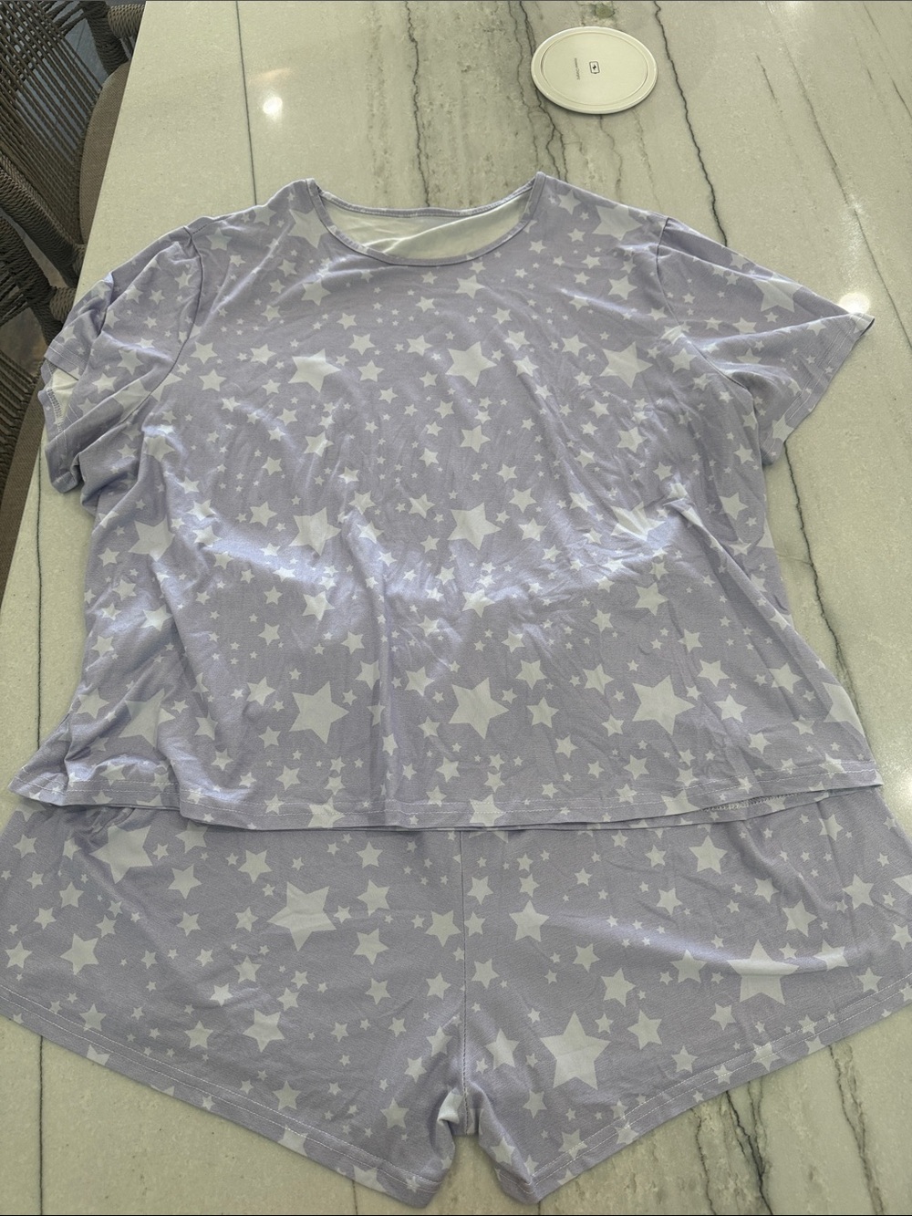 Women's Lilac Star Cotton-Blend Short Pajama Set